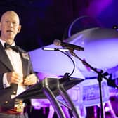 Station commander, Group Captain Andy Hampshire, welcomes guests to the CAFTAS at RAF Coningsby. (PHOTO BY: Sgt Nicholas Egan/RAF)