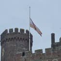 Tattershall Castle flying its flag at half mast on Sunday. Photo: Tattershall Castle/Facebook