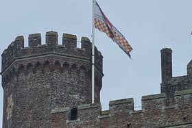 Tattershall Castle flying its flag at half mast on Sunday. Photo: Tattershall Castle/Facebook