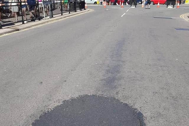 Repairs have begun to the sinkhole in Skegness.