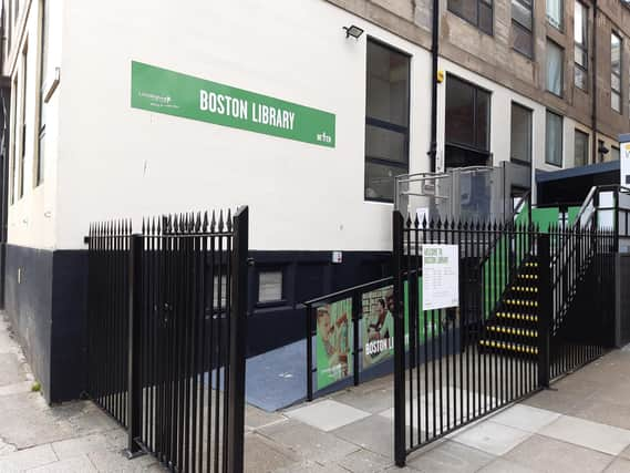 The new entrance to Boston Library.