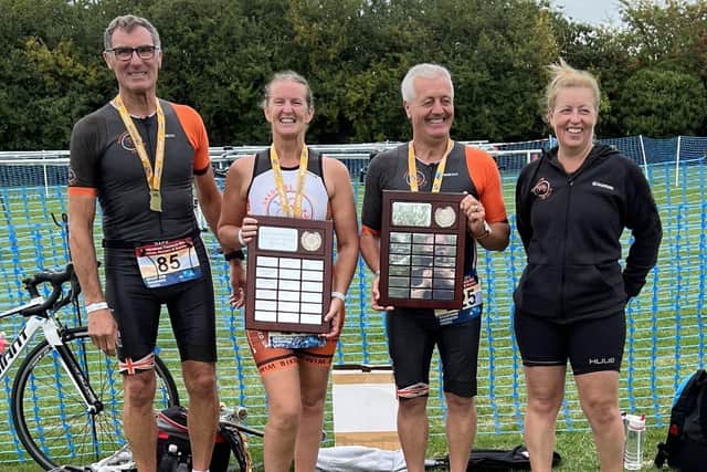 Skegness triathletes (l-r) John Irving, Michyla Clark, Martin Simmons and Amber Spiers.
