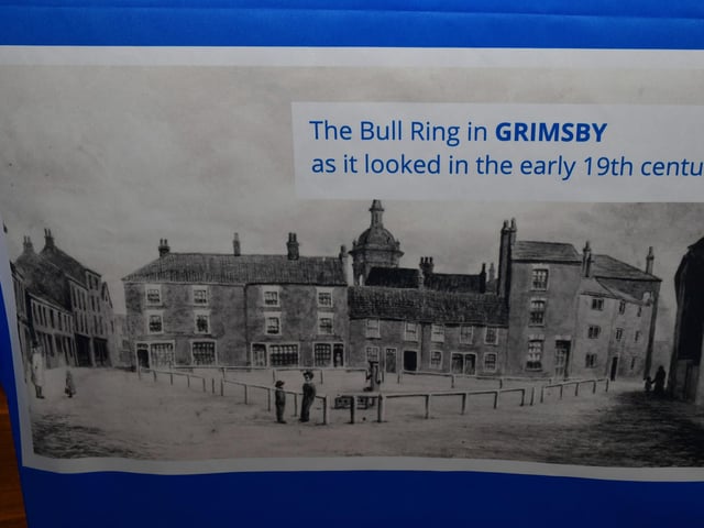The Bull Ring in Grimsby in the early 19th century.