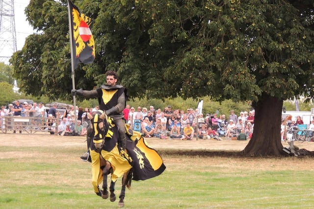 Jousting and combat action from the Knights of Nottingham in the main ring.