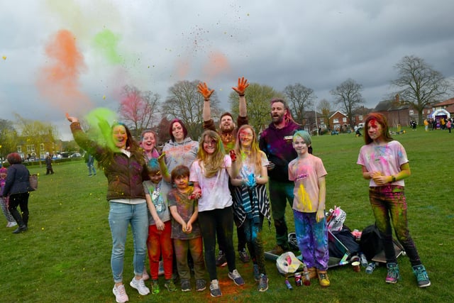 Action from the Holi colours festival in Boston's Central Park.