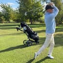 Getting in the swing of things for his big charity challenge is 53-year-old golfer David Tuscarny.