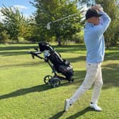 Getting in the swing of things for his big charity challenge is 53-year-old golfer David Tuscarny.