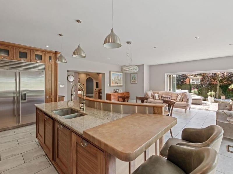 The family room with fitted kitchen.
