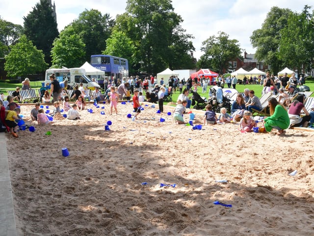 The beach, in Central Park, Boston.