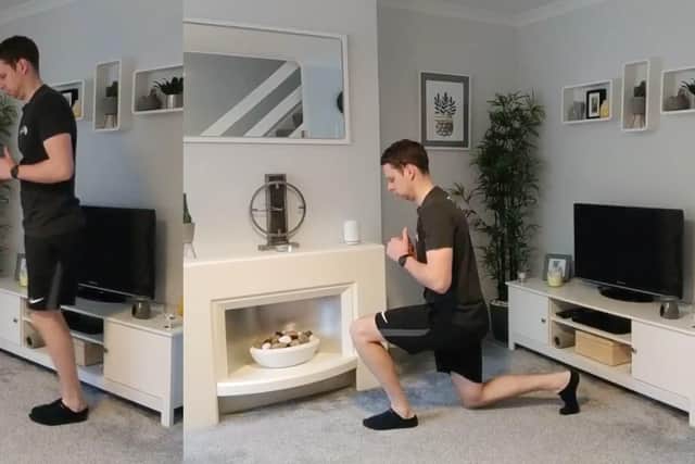 Ollie Booth's routine makes home work-outs fun.