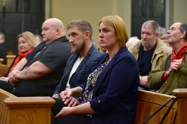 The mother and stepfather of tragic nine year-old Lilia Valutyte pictured in the audience at the Boston Community Safety Meeting.