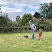 Welly wanging at Mareham le Fen's Neighbourhood Festival.