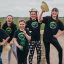 Nine-year-old Paige Bavin and fellow supporters getting ready for the Walk4Wildlife initiative in August.