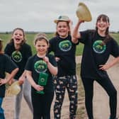 Nine-year-old Paige Bavin and fellow supporters getting ready for the Walk4Wildlife initiative in August.