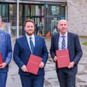 L-R: Parliamentary Under Secretary State of Levelling Up Jacob Young, North East Lincolnshire Council Leader Coun Philip Jackson, Coun Martin Hill from Lincolnshire County Council and Coun Rob Waltham from North Lincolnshire Council.