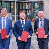 L-R: Parliamentary Under Secretary State of Levelling Up Jacob Young, North East Lincolnshire Council Leader Coun Philip Jackson, Coun Martin Hill from Lincolnshire County Council and Coun Rob Waltham from North Lincolnshire Council.