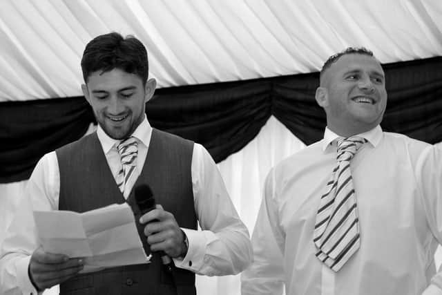 Will Britton, left, is completing an ultramarathon in tribute to his late brother, Jimmy Britton, right.