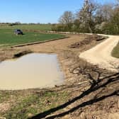 One of the attentuation ponds after it was created in Swaton in 2021. Photo: Environment Agency