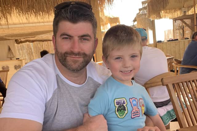 Joe Hartnett pictured with son Jack.
