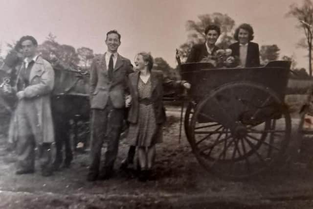 Donald Sutherland (second left) in the community days