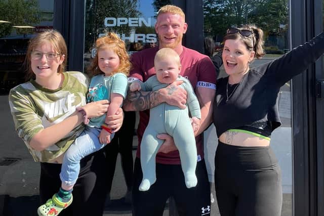 Tim and Laura McGibbon with the children, from left: Gracie, 12, Iris, 2, and six-month-old Lochlan.