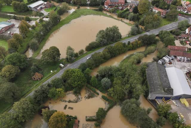 Flooding caused by Storm Babet in October. Photo: Kurbia Aerial