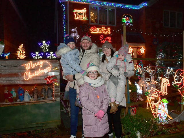 Joseph Bishop and Ellisa Gordon with L-R Talluah Bishop 4, Nellie Bishop 8, Clementine Bishop 2. Photo: David Dawson