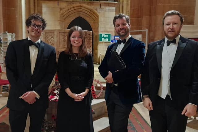 The four soloists who performed with distinction at the Louth Choral Society concert.