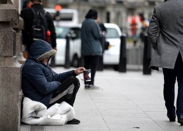 A homeless person in Victoria, London. PA Photo. Picture date: Thursday January 16, 2020. Photo credit should read: Nick Ansell/PA Wire