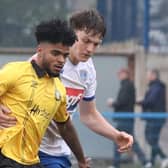 Forward, Javelle Clarke, the most recent player to ŕeaffirm his commitment to Gainsborough Trinity. Credit Alex Daniel.