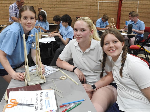 St George's Academy Ruskington Year 10 students, from left - Amelie Percy, Taylor May and Freya Samuell. Photo: AH