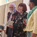 Vicky & Dave (N.Lincs. Sanctuary Group) with HIWC member Josephine Kweka
