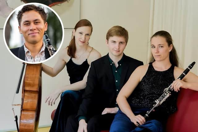 For this concert, Kenny Keppel (inset) is replacing Magdalenna Krstevska, on the right.