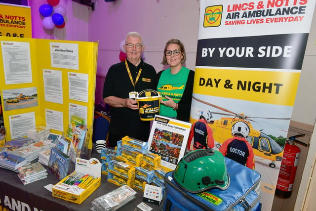 Pictured (from left)  Steve Tandy and Elizabeth Smethurst of Lincs and Notts Air Ambulance.
