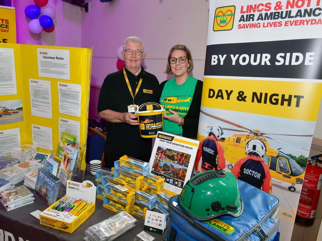 Pictured (from left) Steve Tandy and Elizabeth Smethurst of Lincs and Notts Air Ambulance.