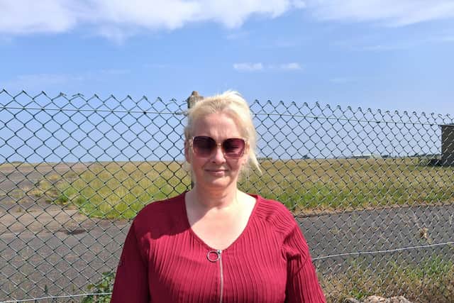 Sarah Carter, leader of Save Our Scampton campaign, outside the former RAF Scampton