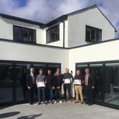 Presentation of the NKDC Building Excellence award at Grantham Road, Waddington