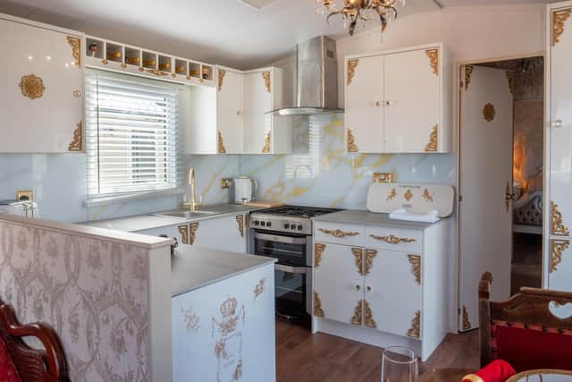 The kitchen has been gilded.