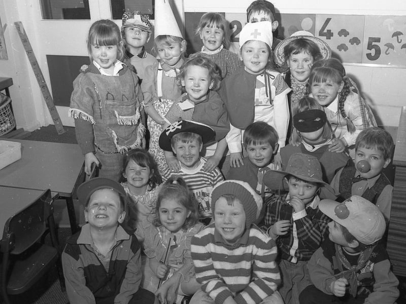 These youngsters from Butterwick Primary School donned fancy dress for Comic Relief in 1993.