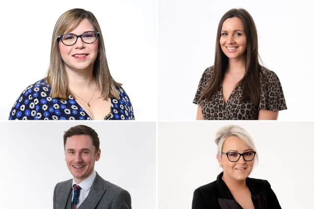 New Wilkin Chapman senior solicitors Gillian Smith, Amber Aisthorpe, Tom Furneaux and Hannah Loft.