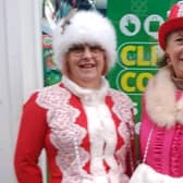 These two ladies got into the spirit of things at the Christmas market, blending Christmas colour with Victorian costumes.