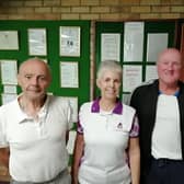 Triumphant Desperados rink, Colin Louth, Wendy King and John Melless