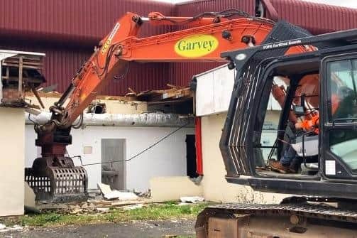 Demolition works under way at Boston's Geoff Moulder Leisure Complex, in Rowley Road.