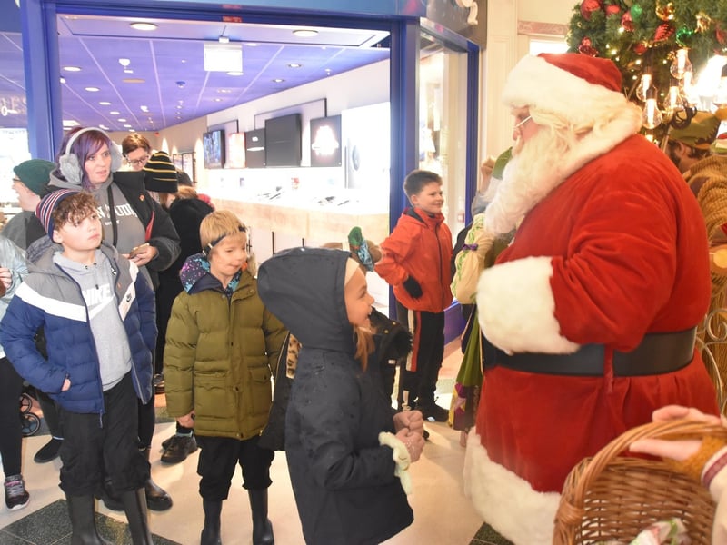 Santa meets children at the Hildreds Centre switch-on in Skegness.
