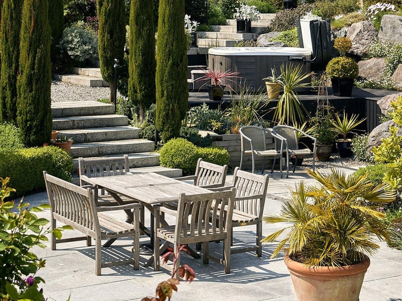 Part of the landscaped gardens.
