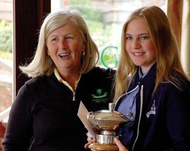 Kenwick Park's Abigail Scott receives the Butlin Trophy.