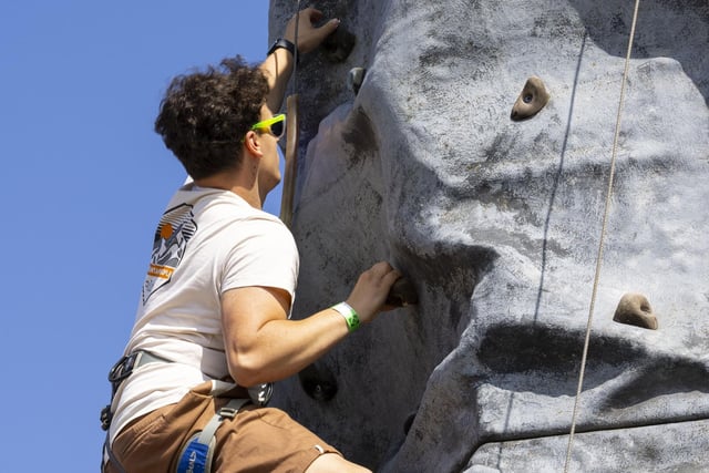 A climbing wall was one of the attractions at Families’ Day. Photo: AS1 Joshua Whiting