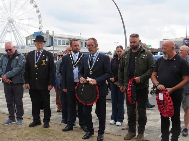 Participants gathered at the Skegness Royal British Legion's Branch Memorial to lay wreaths and crosses.