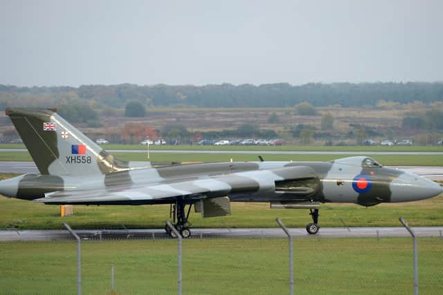 The iconic Vulcan bomber at Doncaster.