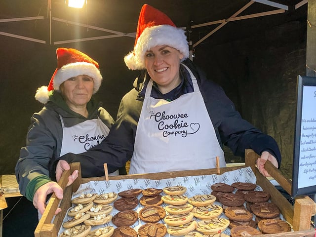 Francesa Williams and Sian Potter with their cookies.
